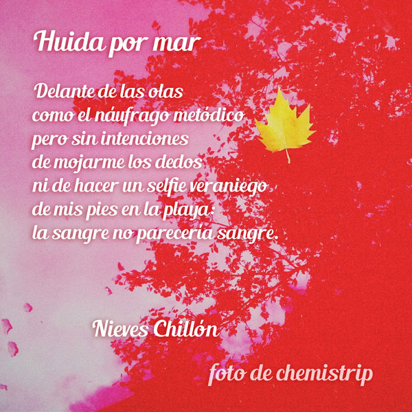 Colaboraciones # Huida por mar de Nieves chillón (foto de chemistrip)