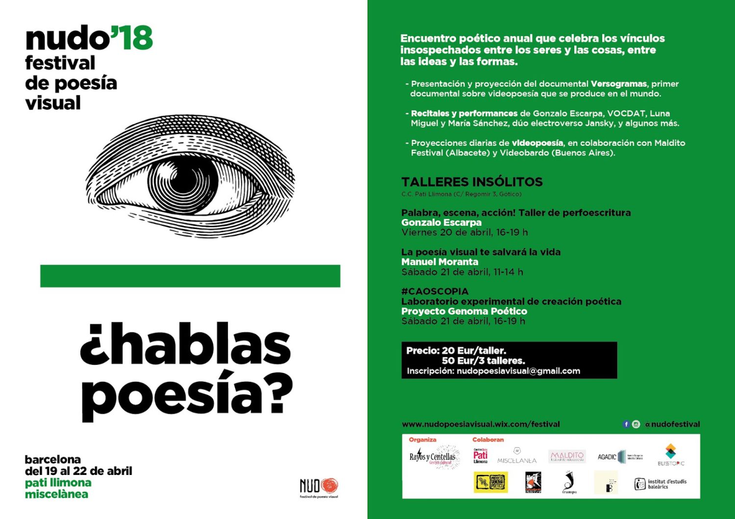 NUDO 2018, Feria de Poesía Visual Barcelona: CAOSCOPIA