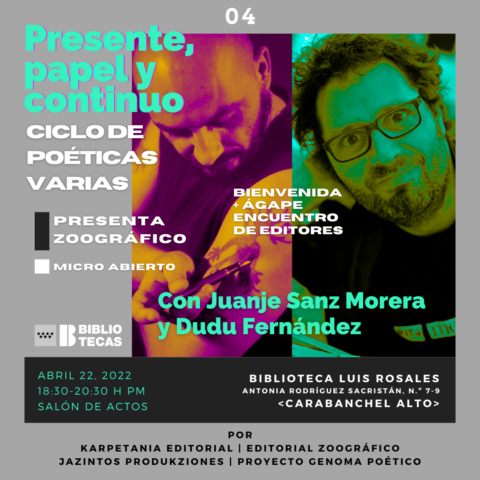 22 de abril, presenta Genoma Poético